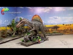 Animatronik Dinozor Simülasyonu Spinosaurus Avcılık Sahnesi Tema Parkı Dekorasyonu için
