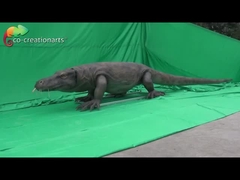 Gerçekçi Animatronik Komodo Ejderhası Dinamik Hareket ve Doğal Habitat Detayları