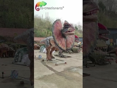 Dilophosaurus Animatronik Fabrika Hayat Boyutu Eğlence Parkı Animatonik Dinozor Dilophosaurus