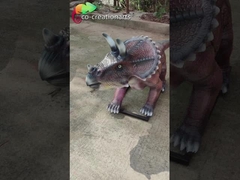 Açık Oyun Alanı Fiberglas Animatronik Dinozor Triceratops Su İtici