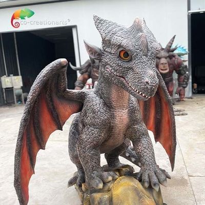 Uyumlu Kanatlı Gerçekçi Animatronik Ejderha ve Etkileyici Sergiler İçin Parlak Ölçekli Detaylar