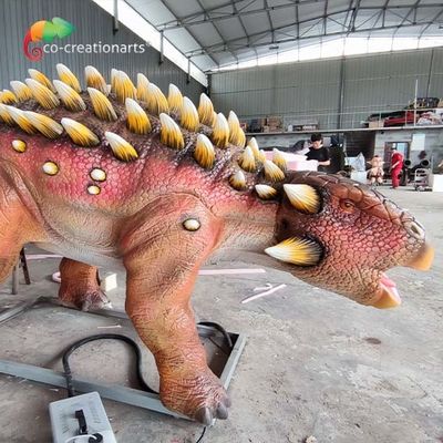 Açık Sergi için 6m Yaşam Boyu Animatronik Güneşe Dayanıklı Aydınlatma Ankylosaurus Dinozor Modeli