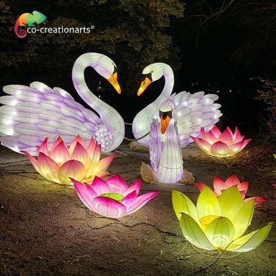 satın al Tema Parkı Dekorasyonu Çin Festivali Fenerleri Cygnus Hayvan Şekilli Fenerler online manufacture