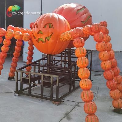 Cadılar Bayramı Festivali için Özelleştirilebilir Fiberglas Animatronik Cadılar Bayramı Balkabağı Örümceği