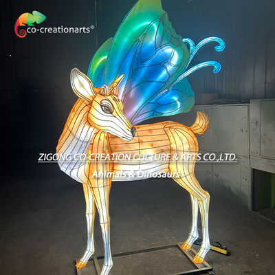 satın al Büyük Büyüleyici Geyik Festivali Fenerini Canlı Mavi-Yeşil Kelebek Kanatları ile Çin Sanatçılığı Çevrimiçi üretim