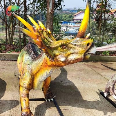 İyi bir fiyat. 110VAC Fiberglas Animatronik Yaşam Boyu Dinozor Heykelleri Styracosaurus Modeli çevrimiçi