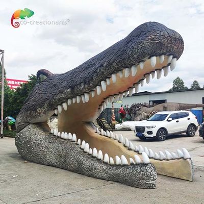 İyi bir fiyat. Suya Dayanıklı Fiberglas Yaşam Boyu Hayvanlar Fiberglas Timsah Kafası Kapı Dekorasyonu çevrimiçi