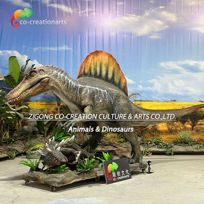 İyi bir fiyat. Animatronik Dinozor Simülasyonu Spinosaurus Avcılık Sahnesi Tema Parkı Dekorasyonu için çevrimiçi